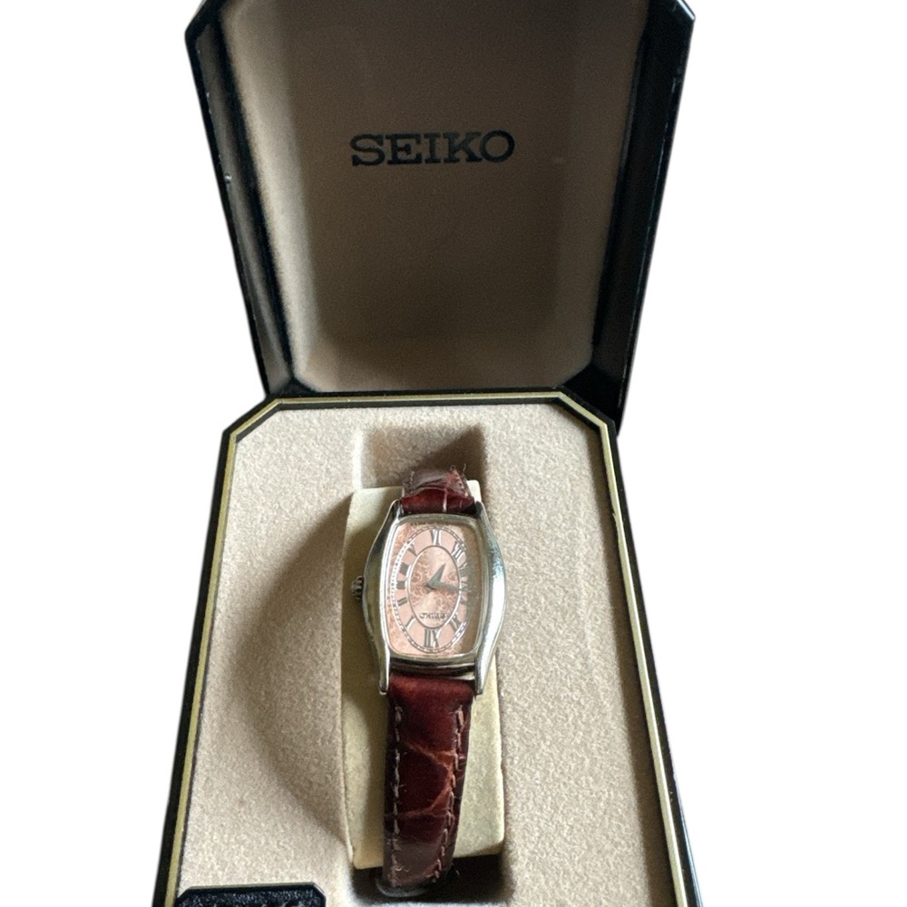 Seiko vintage Silver and Brown Watch